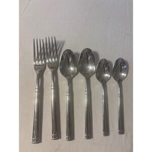 Fortessa Flatware Set 6pc 18/10 Stainless Steel Silver Excellent Lucca Pattern‎
